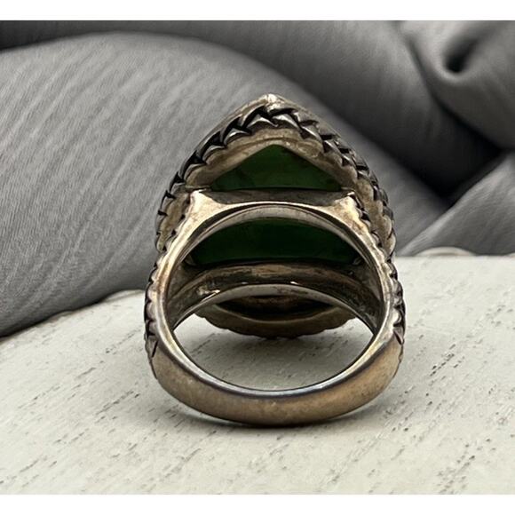 Vintage BARSE 925 Pear-Cut Turquoise Statement Ring 14.82G / Sz 7 - Picture 4 of 6